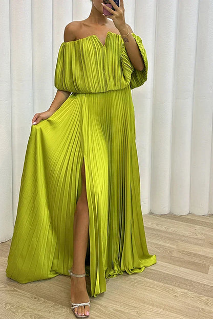 ARABELLA | ELEGANT PLEATED MAXI DRESS