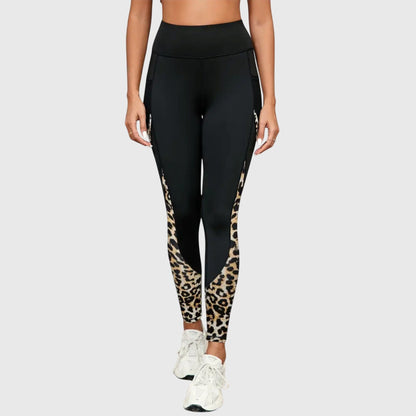 Hochgeschnittene Trainingshose mit Leopardenmuster