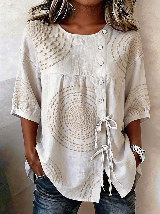 Emeline™ Soft Embroided Linen Top