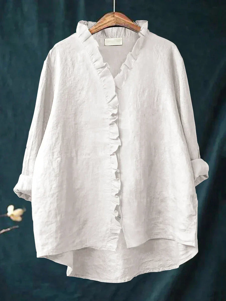 Lily | Blusa de Linho e Algodão com Babados