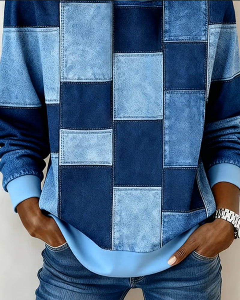 Stylish Checkered Hoodie with Long Sleeves