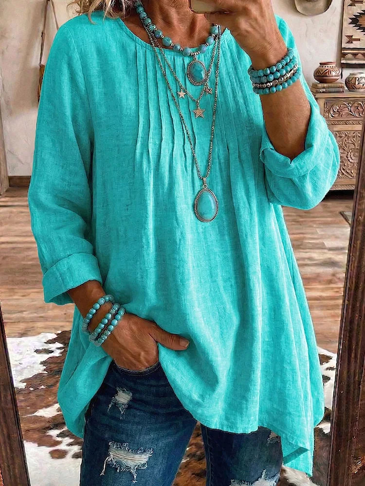 The Vintage Western Art Loose Cotton Linen Shirt