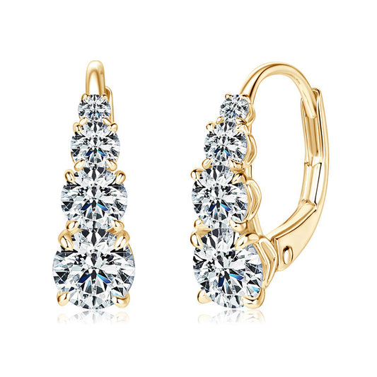Elorianne | Brincos com Quatro Pedras Ouro 18k