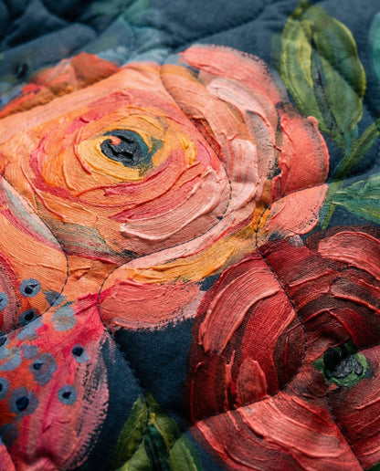 Amaya | Vintage Floral Print Quilted Jacket