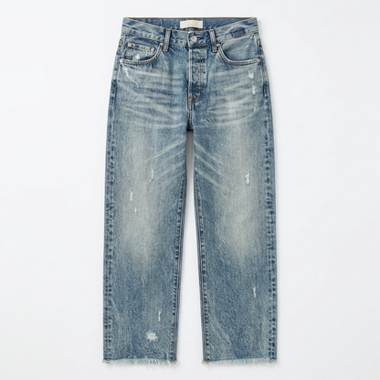 Jimena | Retro frynset cropped jeans med lige ben