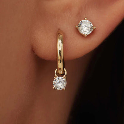 Krizalyssa | Diamantvedhæng Øreringe 18k Guld