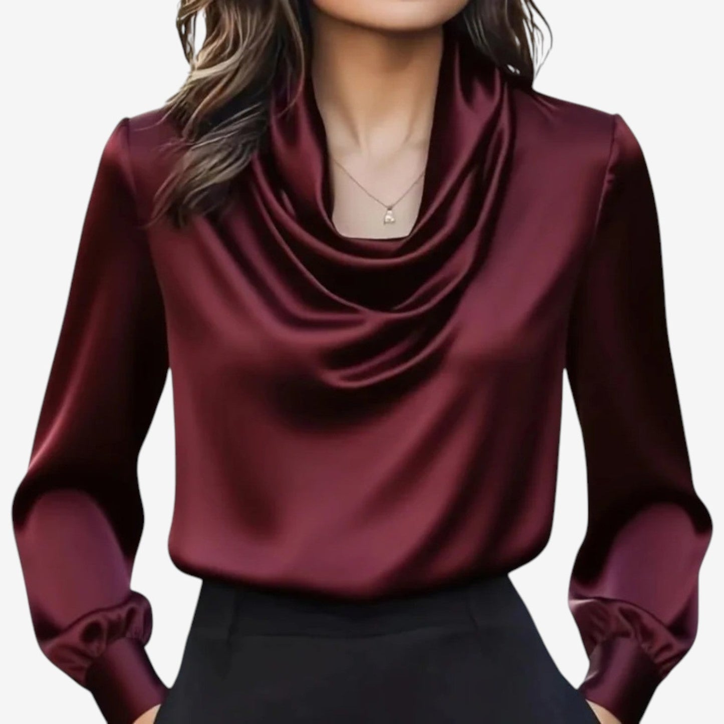 Katia™ Bluse mit drapiertem Kragen