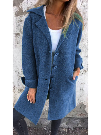Gia - Lapel Collar Button-Front Coat