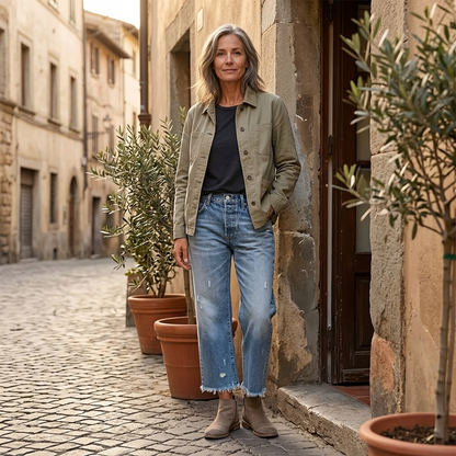 Jimena | Retro frynset cropped jeans med lige ben