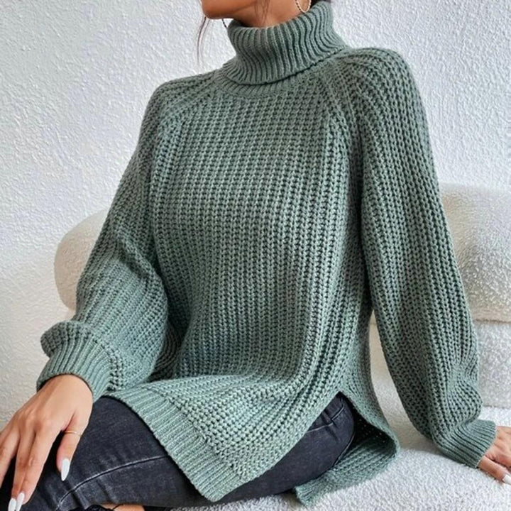 MEGAN | Suéter de Tricô Elegante com Gola Alta – Conforto Tranquilo, Elegância Atemporal