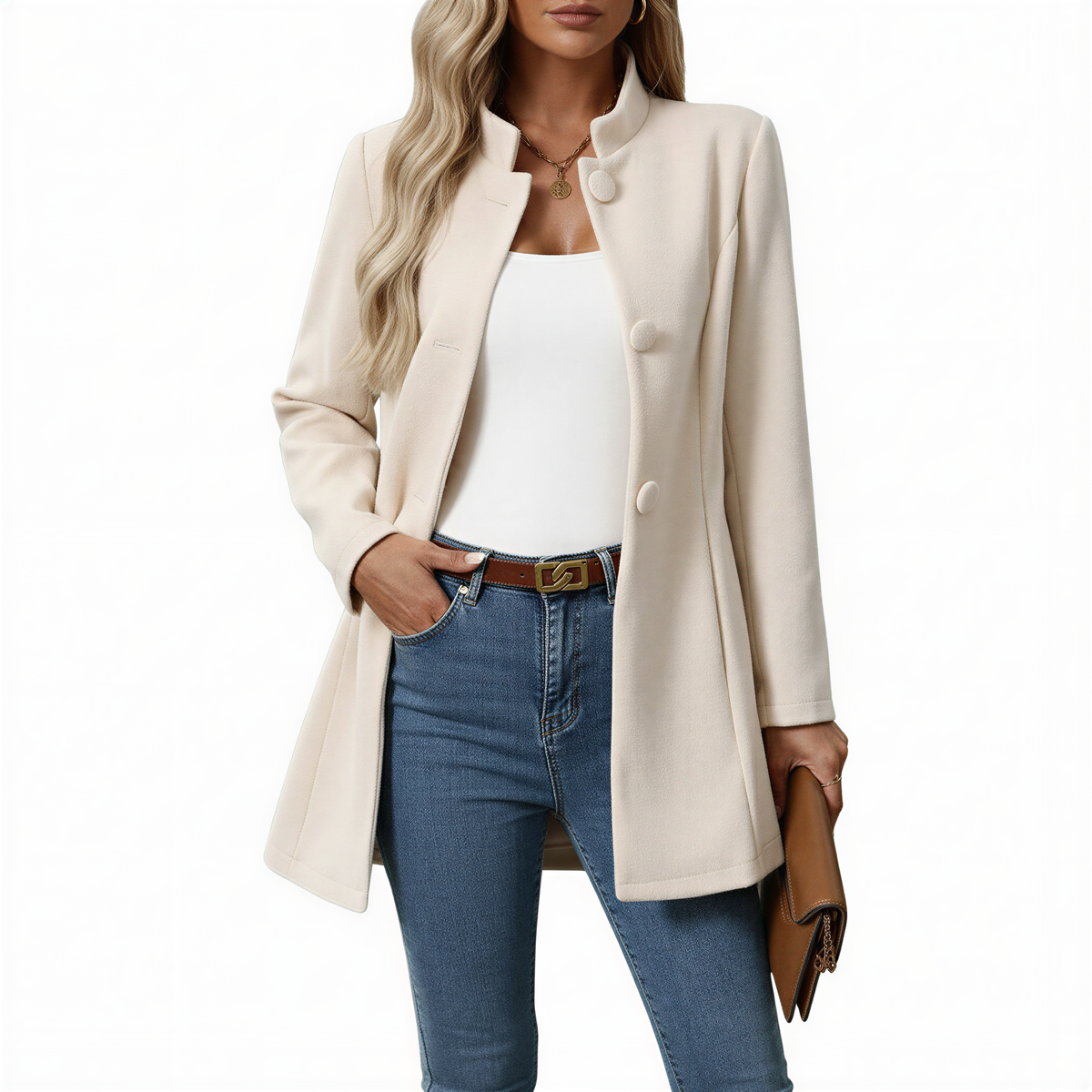 Maisy | Women's Button Front A-Line Coat