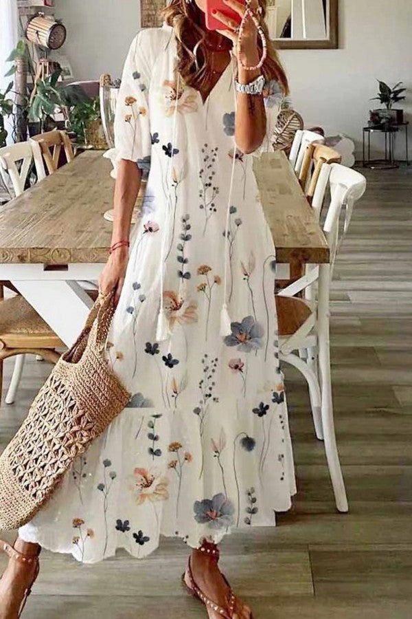 Chanty | Letblomstret Maxi-kjole