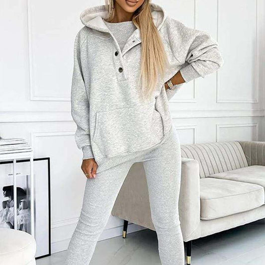 Conjunto casual y cómodo de sudadera con capucha (3 piezas)