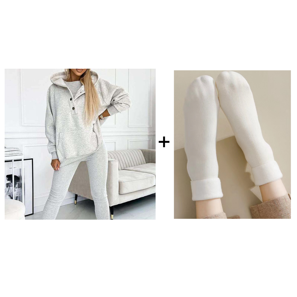 Hooded Casual and Comfortable Sweatshirt Suit (3 Pieces)