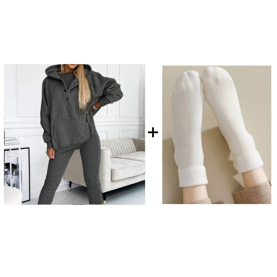 Hooded Casual and Comfortable Sweatshirt Suit (3 Pieces)
