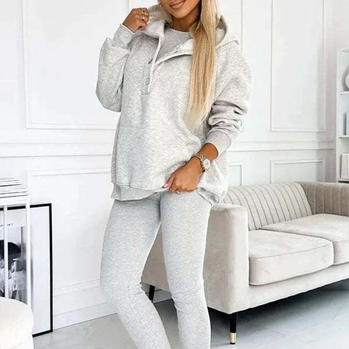 Conjunto Casual e Confortável com Moletom com Capuz (3 Peças)