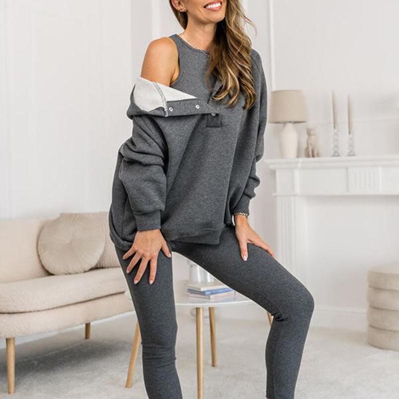 Conjunto Casual e Confortável com Moletom com Capuz (3 Peças)