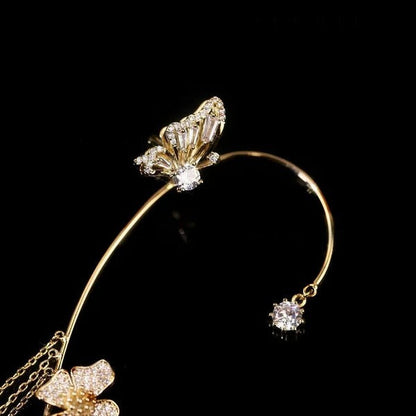 Mariposa - Zirconia sommerfugle øreringe med hængende vedhæng