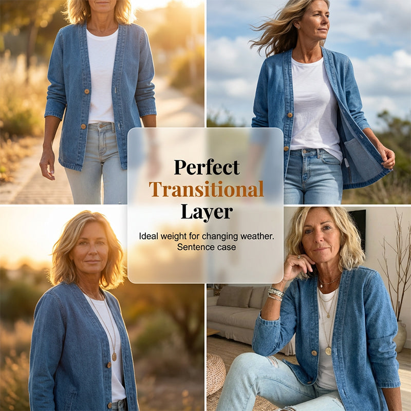 Women's Classic Button Front Denim Jacket