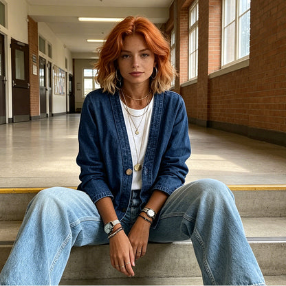 Women's Classic Button Front Denim Jacket