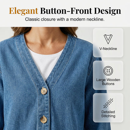 Women's Classic Button Front Denim Jacket