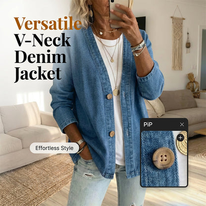 Women's Classic Button Front Denim Jacket