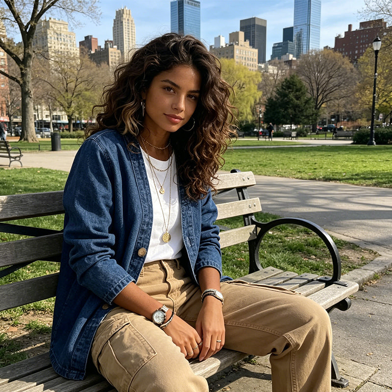 Women's Classic Button Front Denim Jacket