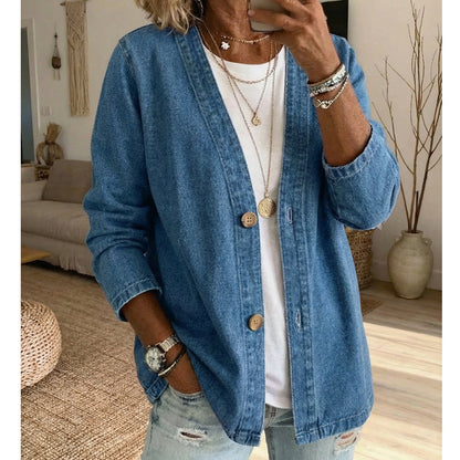 Women's Classic Button Front Denim Jacket