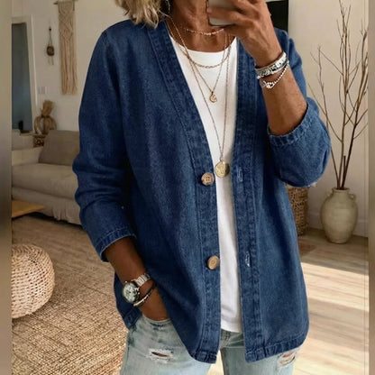 Women's Classic Button Front Denim Jacket