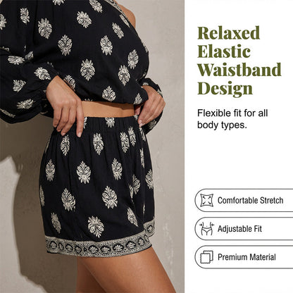Lexy | Boheme Off-Shoulder Jumpsuit-sæt med print