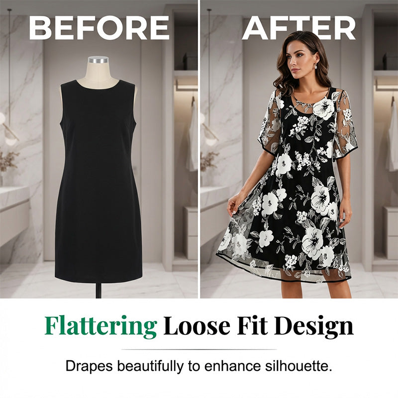 Bianca | Elegant chiffonkjole med blomsterprint