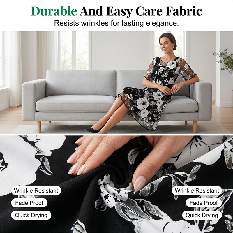 Bianca | Elegant chiffonkjole med blomsterprint