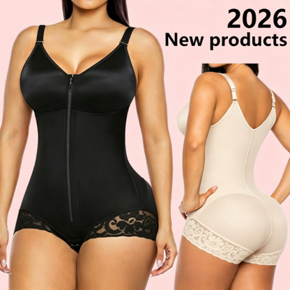 Dame mavekontrol shapewear bodysuit med lynlås
