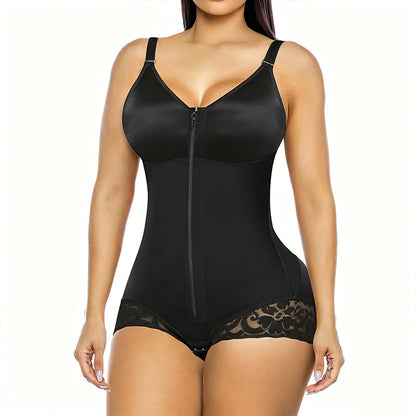 Dame mavekontrol shapewear bodysuit med lynlås