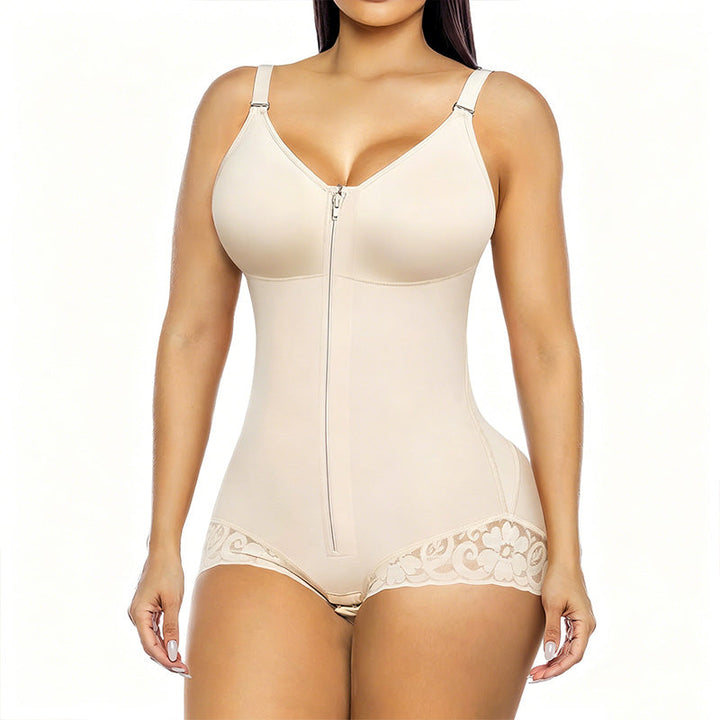 Damen Shapewear-Body mit Reißverschluss und Bauchkontrolle
