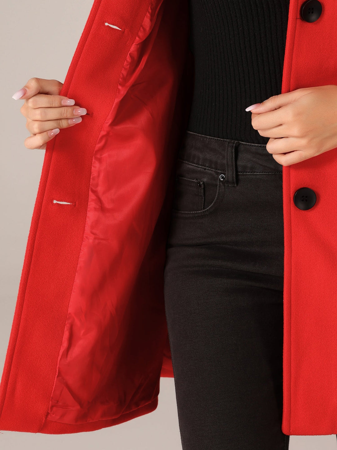 Rosalie – Fit and Flare Button-Front Coat