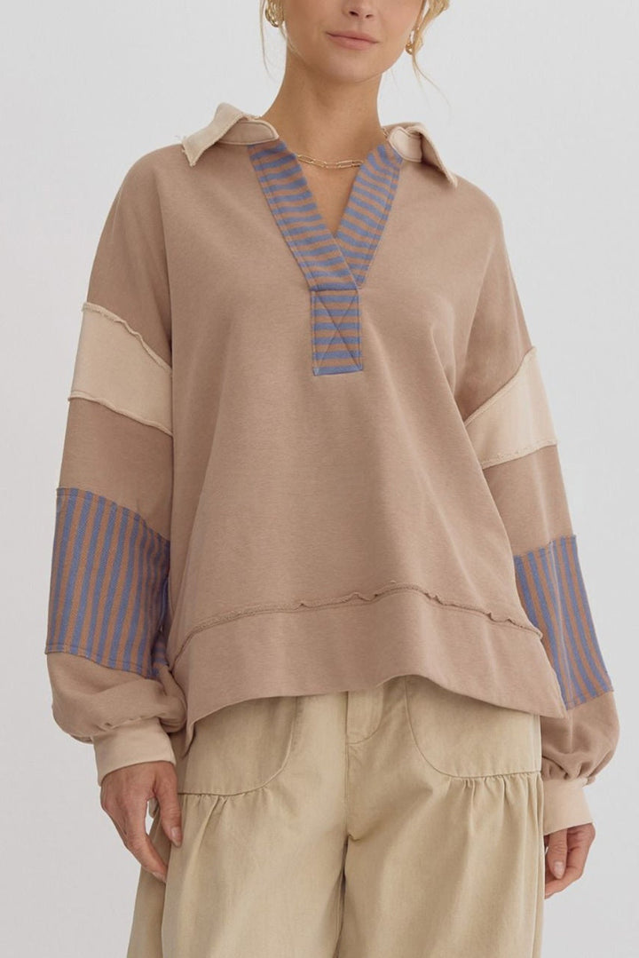WAMAL™ - Casual Oversized V-Neck Long Sleeve Sweatshirt